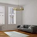 Lampadario Contemporaneo Bowi Struttura In Metallo Colore Oro 8 Luci H009PL-08G