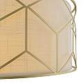 Lampadario Contemporaneo Messina Metallo Oro 1 Luce Diffusore Lino Su Pvc H223PL-03G