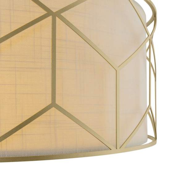 Lampadario Contemporaneo Messina Metallo Oro 1 Luce Diffusore Lino Su Pvc H223PL-03G