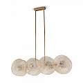 Lampadario Contemporaneo Aster Lineare Metallo Oro 8 Luci Con Diffusore In Vetro MOD007PL-08G1