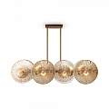 Lampadario Contemporaneo Aster Lineare Metallo Oro 8 Luci Con Diffusore In Vetro MOD007PL-08G1