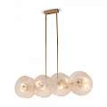 Lampadario Contemporaneo Aster Lineare Metallo Oro 8 Luci Con Diffusore In Vetro MOD007PL-08G1