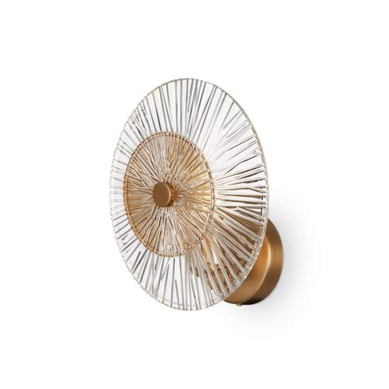 Applique Contemporanea Aster 1 Luce Con Diffusore Vetro E Rosone Oro In Metallo MOD007WL-01G