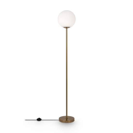 Piantana Contemporanea Ring Metallo Ottone 1 Luce E Diffusore Bianco | Piantane - Lampade da Terra | Luce Art Shop Piantana Contemporanea Ring Metallo Ottone 1 Luce E Diffusore Bianco | Maytoni