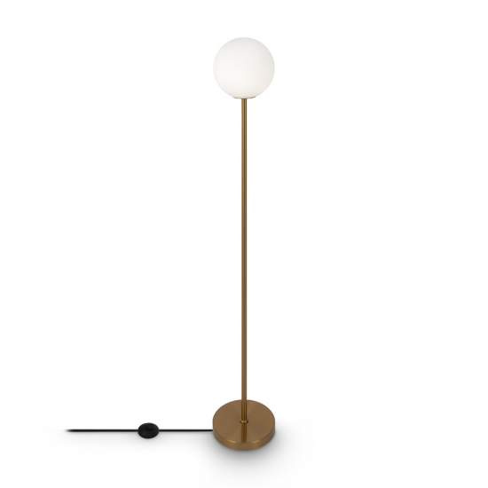 Piantana Contemporanea Ring Metallo Ottone 1 Luce E Diffusore Bianco | Piantane - Lampade da Terra | Luce Art Shop Piantana Contemporanea Ring Metallo Ottone 1 Luce E Diffusore Bianco | Maytoni