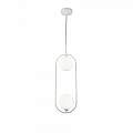 Sospensione Contemporanea Ring Metallo Bianco 2 Luci E Diffusori Bianchi MOD013PL-02W