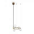 Lampadario Contemporaneo Ring Metallo Ottone 4 Luci E Diffusori Bianchi MOD013PL-04BS1
