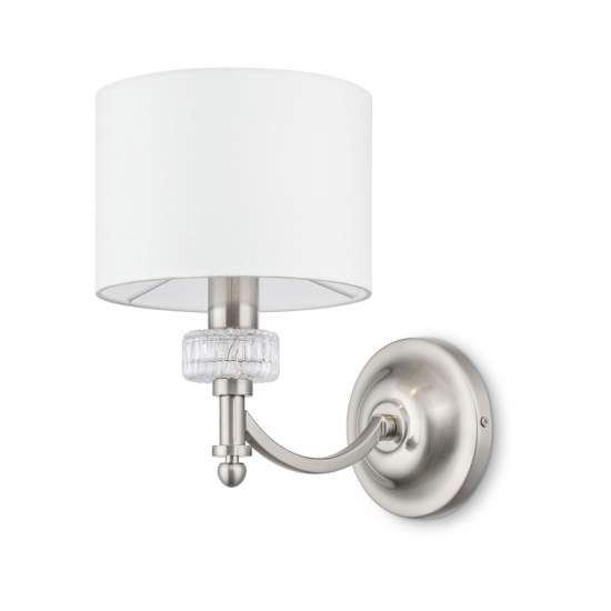 Applique Contemporanea Alicante Metallo Colore Nichel 1 Luce Diffosore In Pvc MOD014WL-01N