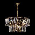 Lampadario Contemporaneo Puntes Metallo Oro 12 Luci Diffusori Vetro MOD043PL-12G