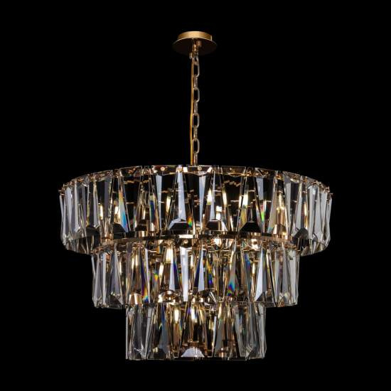Lampadario Contemporaneo Puntes Metallo Oro 18 Luci MOD043PL-18G