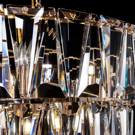 Lampadario Contemporaneo Puntes Metallo Oro 18 Luci MOD043PL-18G