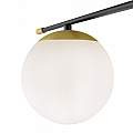 Lampadario Contemporaneo Nostalgia Metallo Oro Opaco 6 Luci Diffusori Bianchi MOD048CL-06G