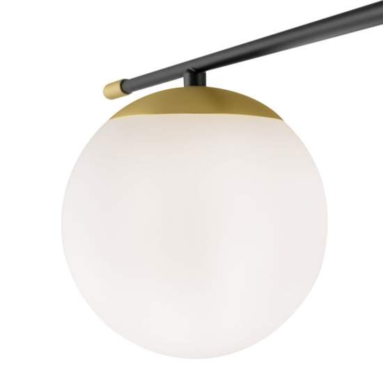 Lampadario Contemporaneo Nostalgia Metallo Oro Opaco 6 Luci Diffusori Bianchi MOD048CL-06G