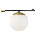 Lampadario Contemporanea Nostalgia Metallo Oro Opaco 2 Luci Diffusori Bianchi MOD048PL-02G