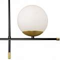 Lampadario Contemporanea Nostalgia Metallo Oro Opaco 2 Luci Diffusori Bianchi MOD048PL-02G