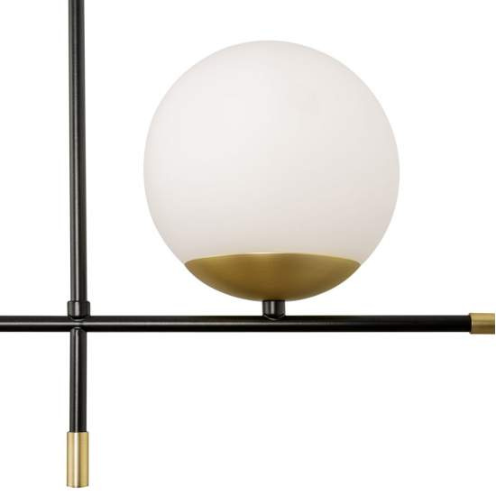 Lampadario Contemporanea Nostalgia Metallo Oro Opaco 2 Luci Diffusori Bianchi MOD048PL-02G