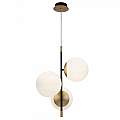 Sospensione Contemporanea Nostalgia Metallo Oro Opaco 3 Luci Diffusori Bianchi MOD048PL-03G