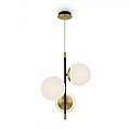 Sospensione Contemporanea Nostalgia Metallo Oro Opaco 3 Luci Diffusori Bianchi MOD048PL-03G