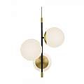 Sospensione Contemporanea Nostalgia Metallo Oro Opaco 3 Luci Diffusori Bianchi MOD048PL-03G