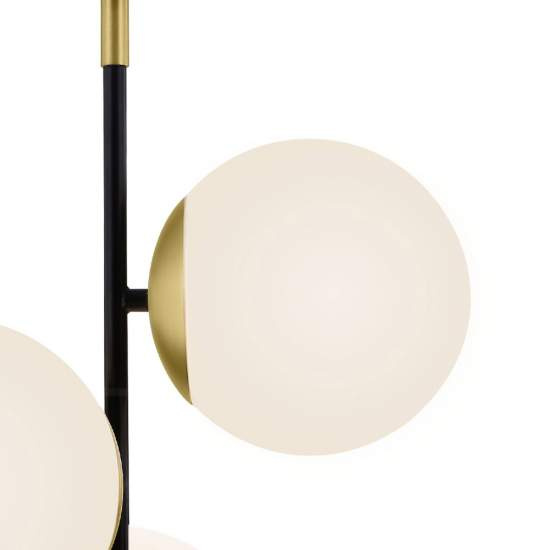 Sospensione Contemporanea Nostalgia Metallo Oro Opaco 3 Luci Diffusori Bianchi MOD048PL-03G