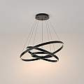 Lampadario A Sospensione Moderno Rim Alluminio Nero Luce Led 115W MOD058PL-L100B3K
