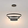 Lampadario A Sospensione Moderno Rim Alluminio Nero Luce Led 115W MOD058PL-L100B3K