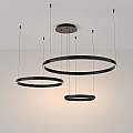 Lampadario A Sospensione Moderno Rim Alluminio Nero Luce Led 115W MOD058PL-L100B3K