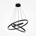 Lampadario A Sospensione Moderno Rim Alluminio Nero 3 Luci Led 115W MOD058PL-L100B4K