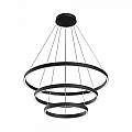 Lampadario A Sospensione Moderno Rim Alluminio Nero 3 Luci Led 115W MOD058PL-L100B4K