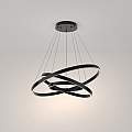 Lampadario A Sospensione Moderno Rim Alluminio Nero 3 Luci Led 115W MOD058PL-L100B4K
