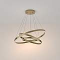 Lampadario A Sospensione Moderno Rim Alluminio Ottone 3 Luci Led 115W MOD058PL-L100BS3K