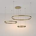 Lampadario A Sospensione Moderno Rim Alluminio Ottone 3 Luci Led 115W MOD058PL-L100BS3K
