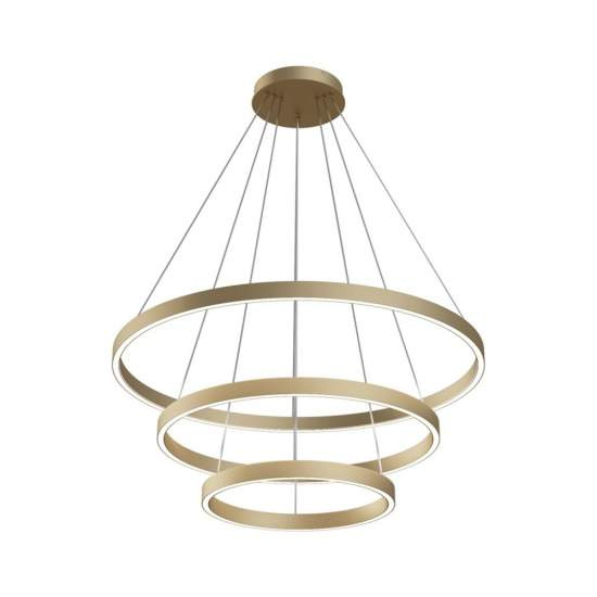 Lampadario A Sospensione Moderno Rim Alluminio Ottone 3 Led 115W MOD058PL-L100BS4K