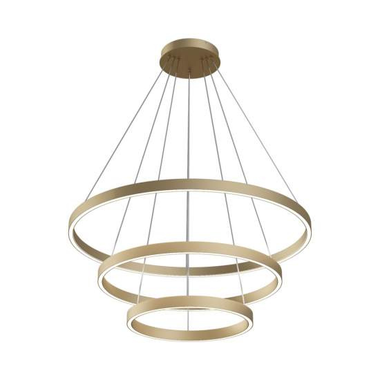 Lampadario A Sospensione Moderno Rim Alluminio Ottone 3 Led 115W MOD058PL-L100BS4K