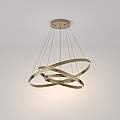 Lampadario A Sospensione Moderno Rim Alluminio Ottone 3 Led 115W MOD058PL-L100BS4K
