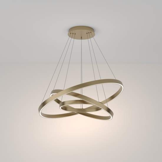 Lampadario A Sospensione Moderno Rim Alluminio Ottone 3 Led 115W MOD058PL-L100BS4K