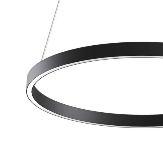 Lampadario A Sospensione Moderno Rim Alluminio Nero Led 37W MOD058PL-L32B4K