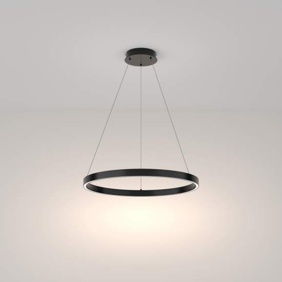 Lampadario A Sospensione Moderno Rim Alluminio Nero Led 37W MOD058PL-L32B4K