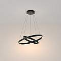 Lampadario A Sospensione Moderno Rim Alluminio Nero Luce Led 61W MOD058PL-L55B3K