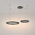 Lampadario A Sospensione Moderno Rim Alluminio Nero Luce Led 61W MOD058PL-L55B3K
