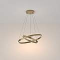 Lampadario A Sospensione Moderno Rim Alluminio Ottone 2 Luci Led 61W MOD058PL-L55BS3K