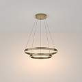 Lampadario A Sospensione Moderno Rim Alluminio Ottone 2 Luci Led 61W MOD058PL-L55BS3K