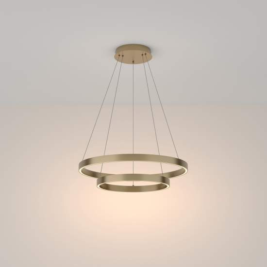 Lampadario A Sospensione Moderno Rim Alluminio Ottone 2 Luci Led 61W MOD058PL-L55BS3K
