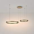 Lampadario A Sospensione Moderno Rim Alluminio Ottone 2 Luci Led 61W MOD058PL-L55BS3K