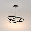 Lampadario A Sospensione Moderno Rim Alluminio Nero 2 Luci Led 88W MOD058PL-L74B3K