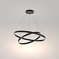 Lampadario A Sospensione Moderno Rim Alluminio Nero 2 Led 88W MOD058PL-L74B4K