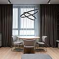 Lampadario A Sospensione Moderno Rim Alluminio Nero 2 Led 88W MOD058PL-L74B4K