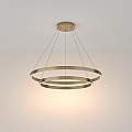 Lampadario A Sospensione Moderno Rim Alluminio Ottone 2 Luci Led 88W MOD058PL-L74BS3K