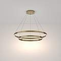 Lampadario A Sospensione Moderno Rim Alluminio Ottone 2 Led 88W MOD058PL-L74BS4K