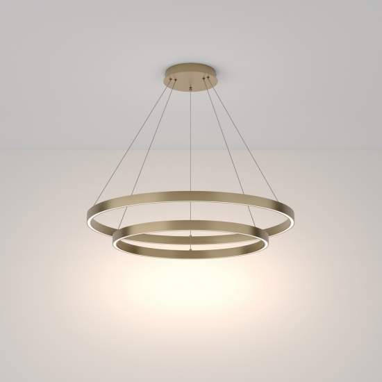 Lampadario A Sospensione Moderno Rim Alluminio Ottone 2 Led 88W MOD058PL-L74BS4K